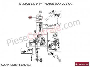Poza Motor vana cu 3 cai centrale termice Ariston BIS, BIS 2, Clas, Genus, Clas premium, Genus Premium