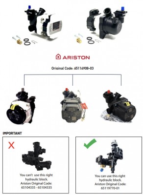 Poza Pompa Duca ERP 325V DC pentru centrale Ariston HS, Cares Premium EU2, Clas One, Genus One si Alteas One NET si Chaffoteaux 65116908-03. Poza 17389